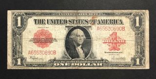 1923 $1 Dollar Legal Tender Large Size Note Red Seal Speelman White (p990)