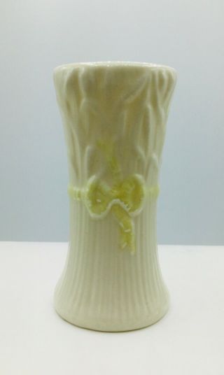 Belleek Bud Vase With Bows 4 Inches Tall - Made In Ireland