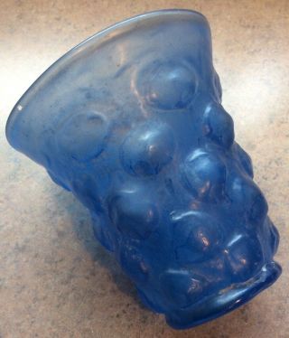Consolidated Glass Co :: Vintage 4 1/2” Spanish Knobs Vase Blue Glass Usa
