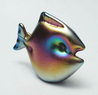 Exquisite Iridescent Australian Studio Art Glass Fish Figurine Handmade
