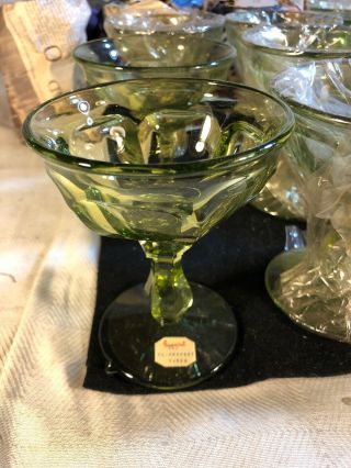 Set 21 Imperial Glass Sherbet 4.  5 Sorbet Old Williamsburg Verde Hand Pressed