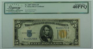 1934 - A $5 Five Dollar North Africa Silver Certificate Fr.  2307 Legacy Xf - 40 Ppq