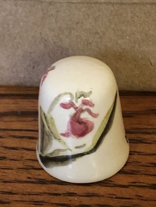 Thimble Ceramic Pottery Orchids Hand Crafted Karin 2