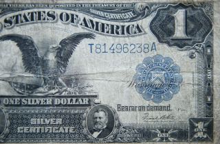 1899 Black Eagle $1 Silver Certificate Large Note | - Very Good - 192a