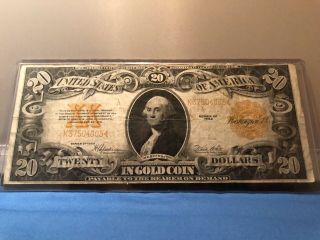 1922 Circulated Large Twenty Dollar $20 Gold Certificate