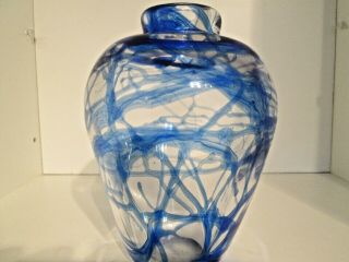 British Studio/art Glass Vase Signed Stephen Beardsell 