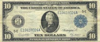 1914 $10 Federal Reserve Note Richmond,  Virginia Fresh Crispy Note