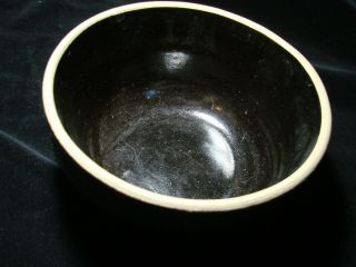 Vintage Small - Brown Glazed Stoneware Mixing Bowl,  6.  5 " Diam. ,  4 " Tall