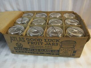 Vintage 50s Hazel Atlas Glass Co.  Good Luck Mason Jars
