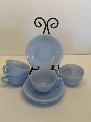 Vintage Pyrex Delphite Blue Tea Cups And Saucers Pie Crust Canada