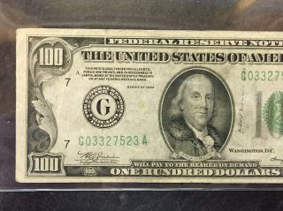 1934 $100 DOLLAR UNITED STATES FEDERAL RESERVE NOTE FINE 3