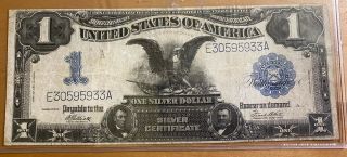 1899 $1 One Dollar Silver Certificate Black Eagle Circulated Note
