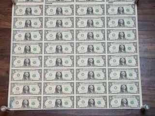 2003 Uncirculated Us $1 Uncut Sheets Of 32 Notes - Shipped In Tube