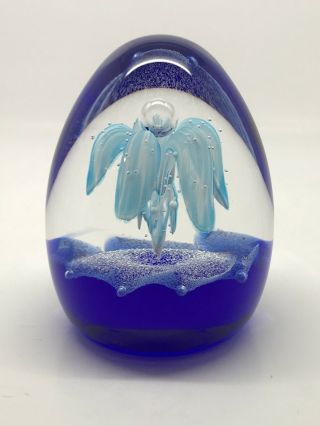 Large Caithness Glass “Fae Blue” Paperweight,  Certificate & Box 3