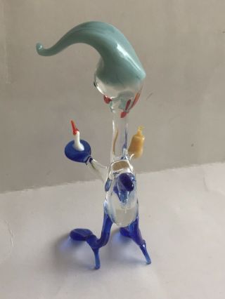 Murano Glass,  Pirelli,  Lauscha,  Bimini; Glass Donald Duck With Candle,  candle Holder 3