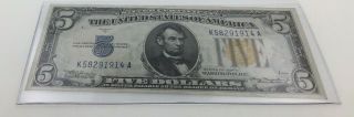 1934 A Us $5 Five Dollar Silver Certificate North Africa