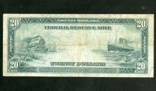 US Paper Money 1914 $20 Federal Reserve Note 2