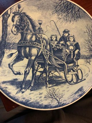 Delfts Blauw 9 1/4 " Plate Ter Steege Hand Decorated In Holland Horse