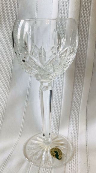 Waterford Crystal Lismore Balloon Wine Glass W/ Tags 7 - 1/2” Tall