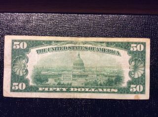 1928 A Green Federal Reserve Note $50 Fifty Dollar Bill Chicago Gold on Demand 2