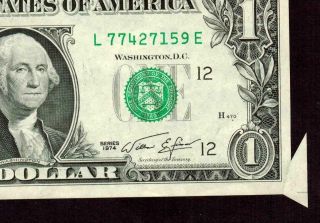 Error :: $1 1974 Federal Reserve Note " Cutting Error " More Currency