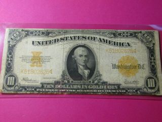 1922 $10 United States Gold Certificate - Fr 1173 - Vf Details