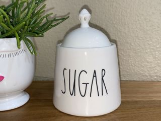 ☀️new Rae Dunn Ll Sugar Canister Bowl With Lid Condiment Container Ceramic Ivory