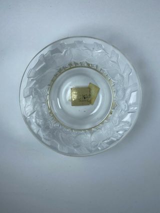 Vintage Lalique Crystal Irene Pin Dish - Circle Of Birds France Signed