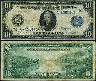 Fr.  930 $10 1914 Federal Reserve Note Chicago Fine