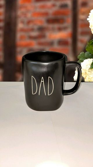 Rae Dunn Dad Mug Black Ll Lettering Coffee Cup Father 