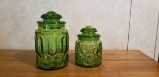 Le Smith Moon & Stars Emerald Green Canisters With Lids