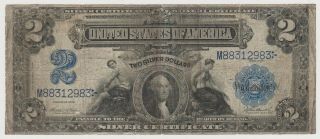 Large Size Note 1899 Silver Certificate $2 Two Dollar Bill F - 256
