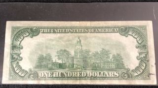 1934A 100 Dollar Bill York Bill Note B - One Hundred VG In Sleeve 2