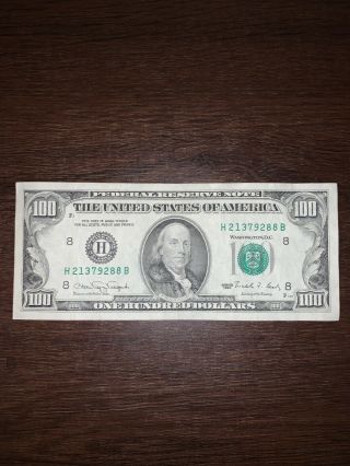 1990 (h) $100 One Hundred Dollar Bill Federal Reserve Note