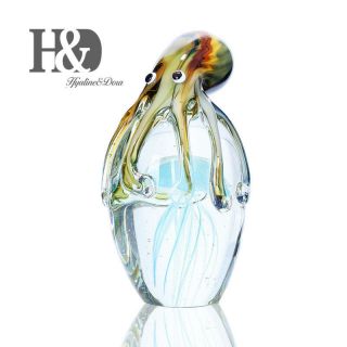 Glass Jellyfish&Octopus Animal Wedding Art Glass Blown Crafts Home Figurine Gift 3