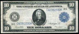 Fr.  915a 1914 $10 Frn Federal Reserve Note Philaelphia,  Pa Very Fine,