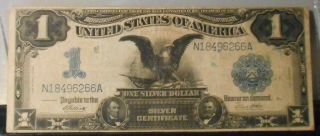 1899 $1 " Black Eagle " Large Size " Silver Certificate " - Circulated
