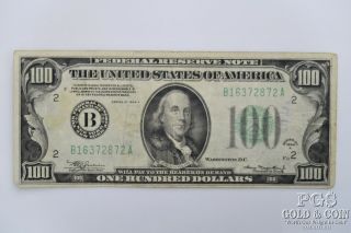 1934 - A $100 Federal Reserve Note York Us Currency Note 19653