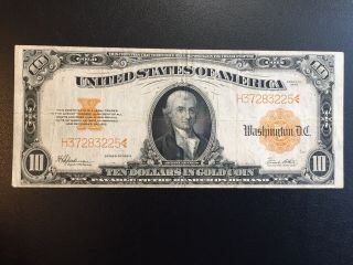 Fr.  1173 1922 $10 Ten Dollars Gold Certificate Currency Note Fine 12 15