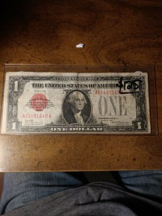 1928 $1 Red Seal Funny Back Note