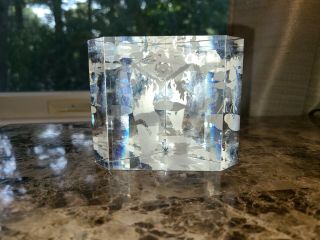 Rare Steuben Crystal Glass Sculpture Paperweight Design Golf Design