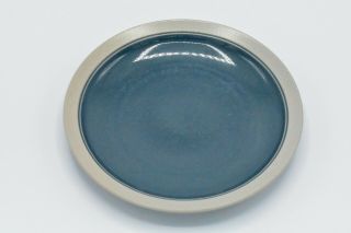 Mikasa Stone Craft Cf435 Blue Center Tan Rim Salad Plate