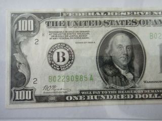 1928 A Series $100 Dollar Bill Light Green Seal York Vf