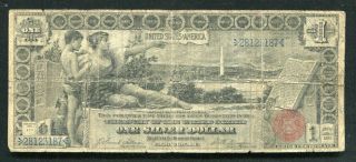 Fr.  224 1896 $1 One Dollar “educational” Silver Certificate Currency Note (c)