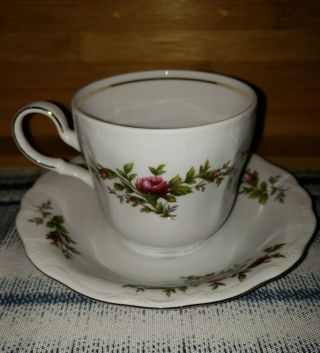 Johann Haviland Moss Rose Traditions Fine China Tea Cup And Saucer Set