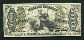 Fr.  1355sp 50 Fifty Cents Third Issue “justice” Narrow Margin Face Specimen Xf,