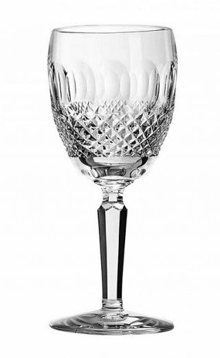 Waterford Crystal Tall Colleen Water Goblet Cut Cross Hatch Blown Glass 7 " X3 "