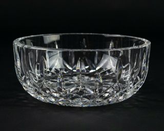 Waterford Lismore Round Bowl,  Signed Cut Crystal Vertical & Diamond 5 " X 2 1/8 "