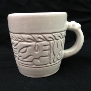 Frankoma Pottery White Sand Aztec Mayan 8 Oz.  Coffee Cup 7c