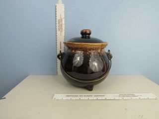Hull Vintage Pottery Brown Drip Edge Bean Pot Or Cookie Jar